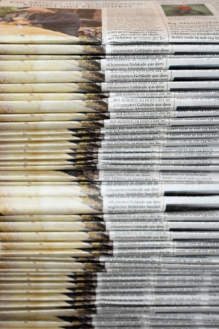 oude kranten voor papiervlokken isolatie
